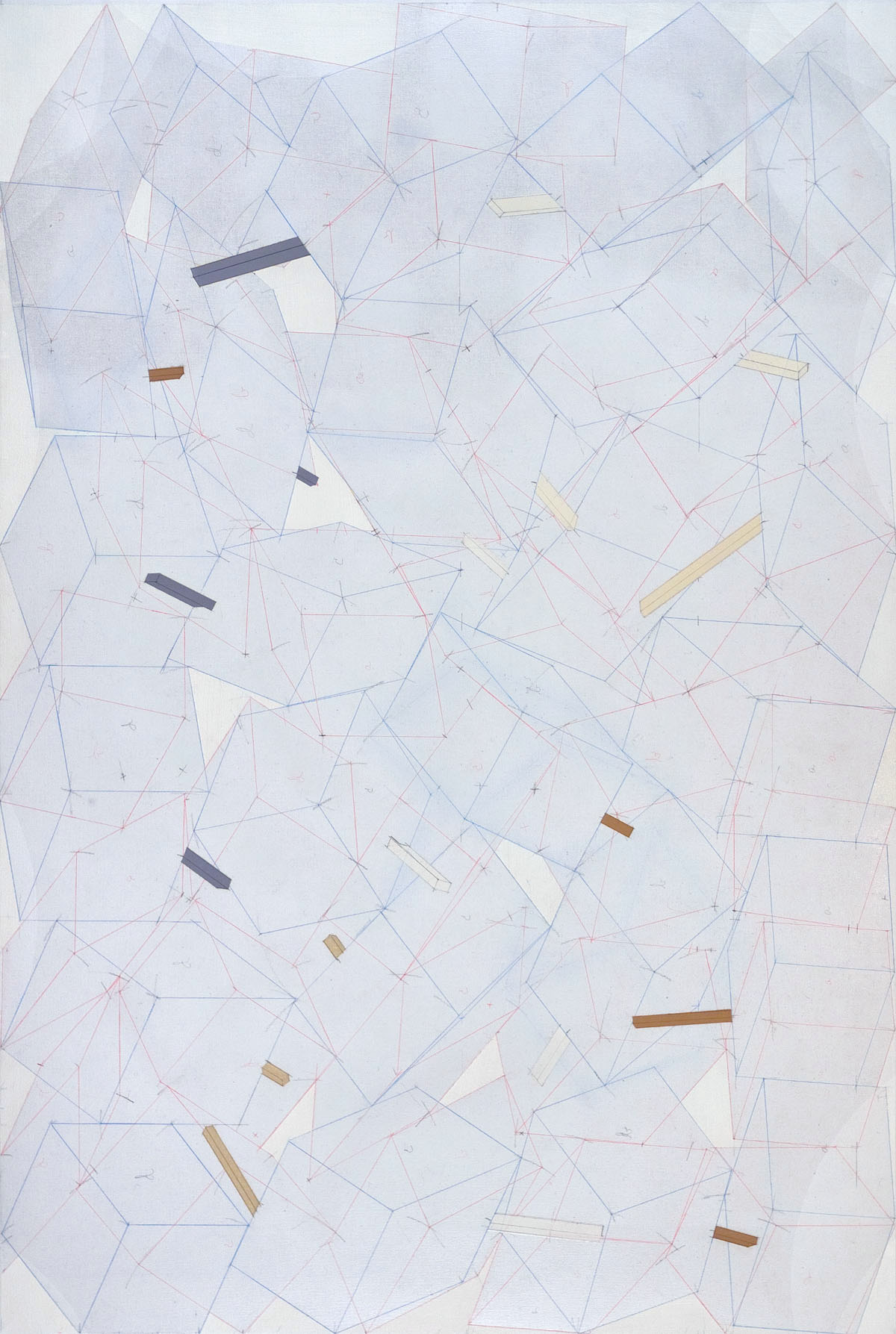 Untitled (Kreuze Stücke) / 2015 / 27x36" / Oil, ms acrylic and pencil on canvas